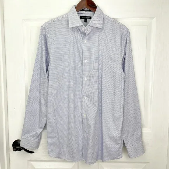Banana Republic Men Standard-Fit Non-Iron Button-Down Shirt Marfa Blue Medium - Picture 6 of 8